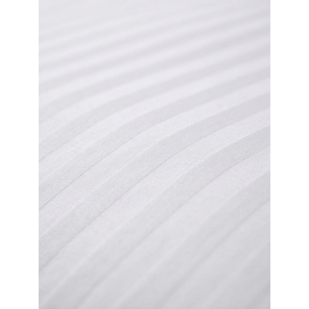 Safaa | White Striped 100% Cotton Bedsheet Set, 450 Thread Count