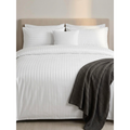 Layla | White Satin Stripe 100% Cotton Bedding Set, 400 Thread Count