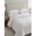 Noor | White Embroidered Diamond 100% Cotton Bedding Set, 400 Thread Count